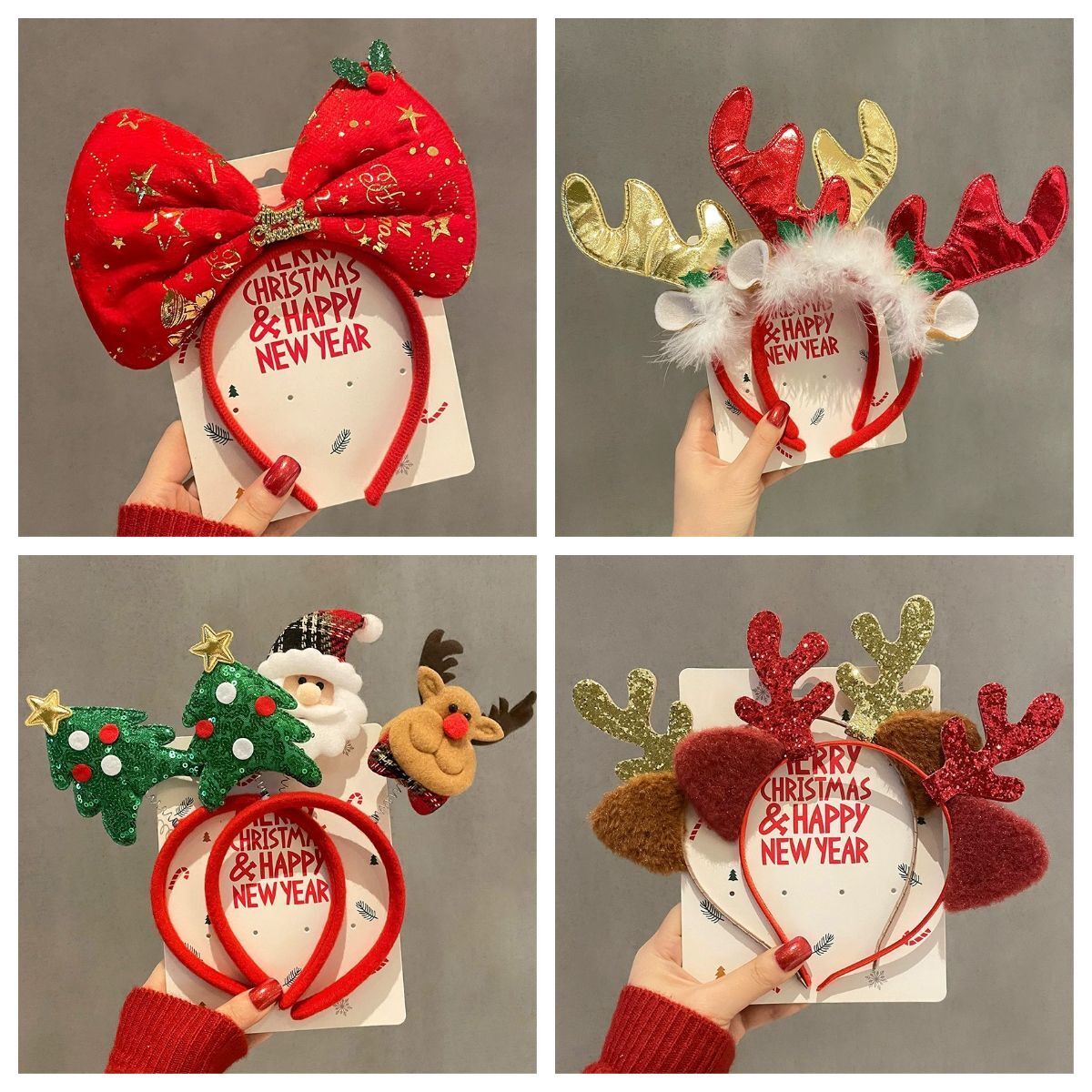 Reindeer Antlers Headband - 1-10 stuks Kersthoofdbanden Sneeuwpop Rendiergewei Kerstman