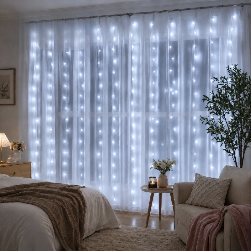 Led Fairy String Lights - 3/4/6m LED-gordijnverlichting, USB-slinger met afstandsbediening, feestringverlichting,