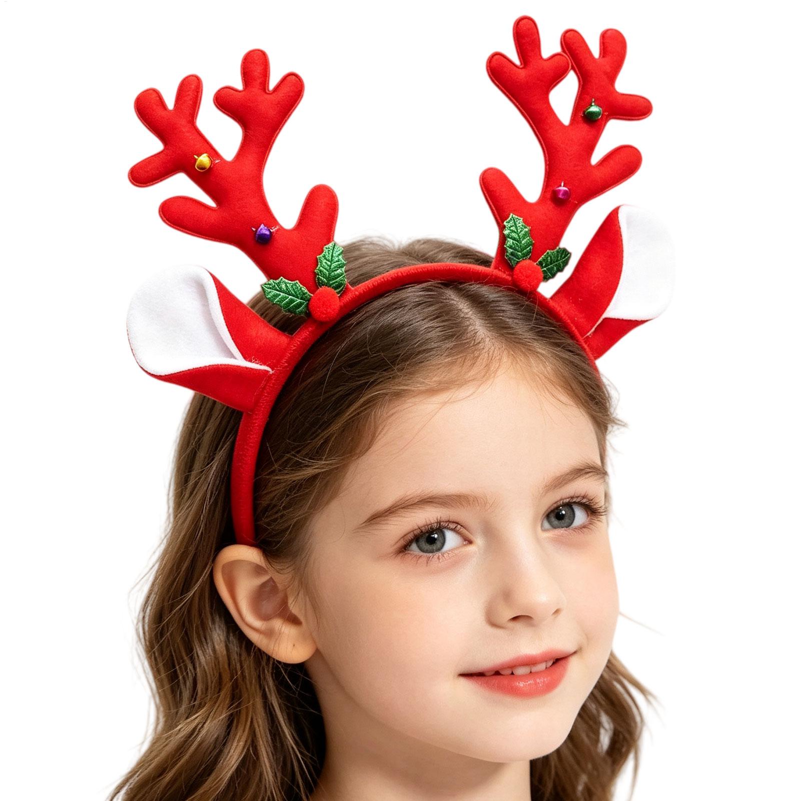 Reindeer Antlers Headband - Kerstdecoratie, hoofdband met rendiergewei, feestkleding, hoofdtooi,