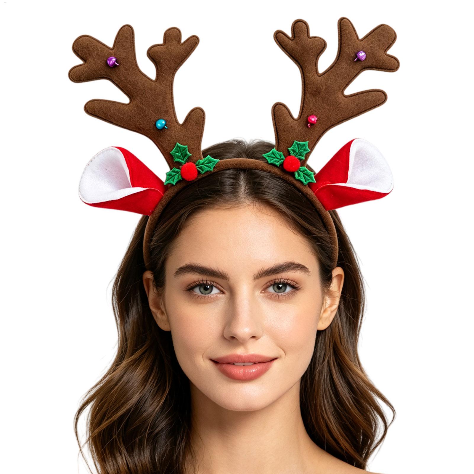 Reindeer Antlers Headband - Kerst Rendiergewei Hoofdband Realistische 3D Pluche