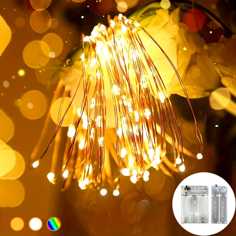 Led Fairy String Lights - LED-lichtsnoeren, op batterijen werkende, flikkerende lichtsnoeren