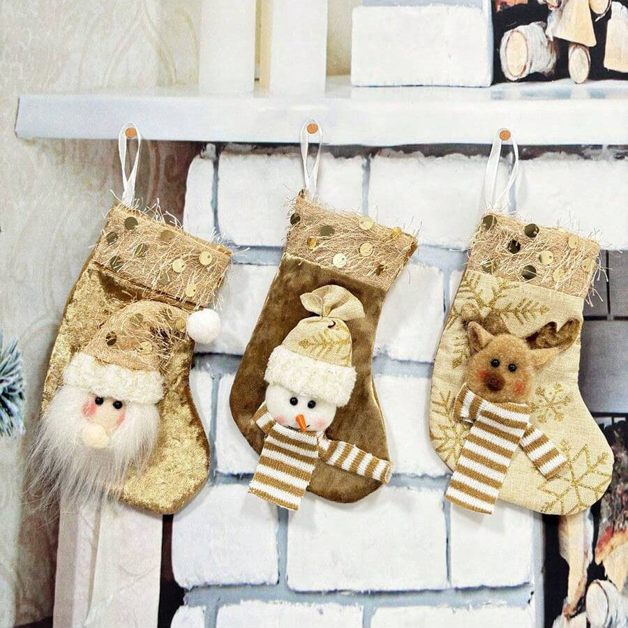 3 stuks kerstdecoratiekousen,  - Christmas Stocking Hanging recensie en prijs