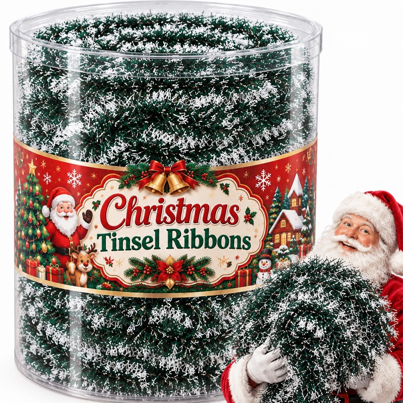 Kerstlussen, groene linten, sl - Tinsel Garland Decoration recensie en prijs
