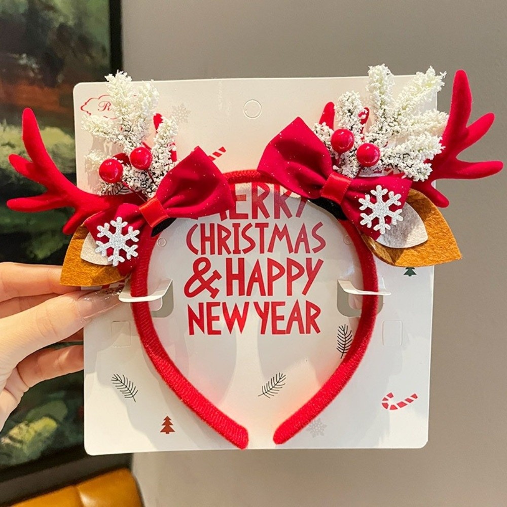 Rode fluwelen haarband met ren - Reindeer Antlers Headband recensie en prijs