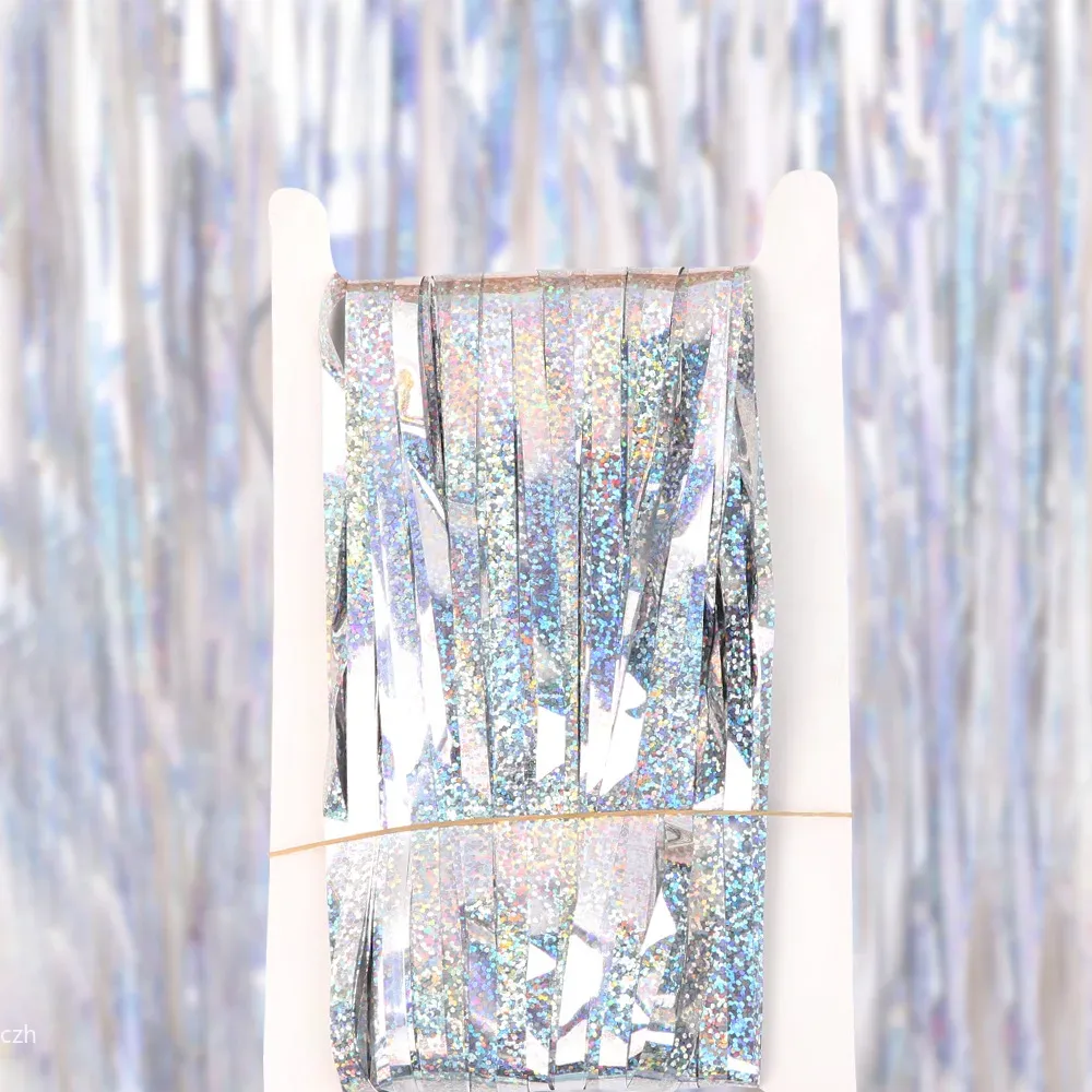 Blauw 2M*1M Laser Tinsel Folie - Tinsel Garland Decoration recensie en prijs