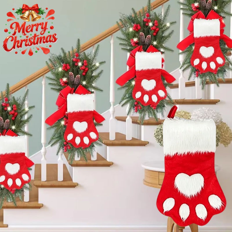 Winterse pluche hondenpoot ker - Christmas Stocking Hanging recensie en prijs