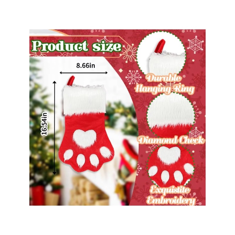Winterse pluche hondenpoot ker - Christmas Stocking Hanging recensie en prijs