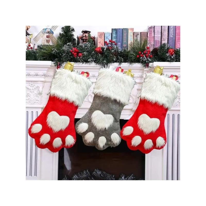 Winterse pluche hondenpoot ker - Christmas Stocking Hanging recensie en prijs