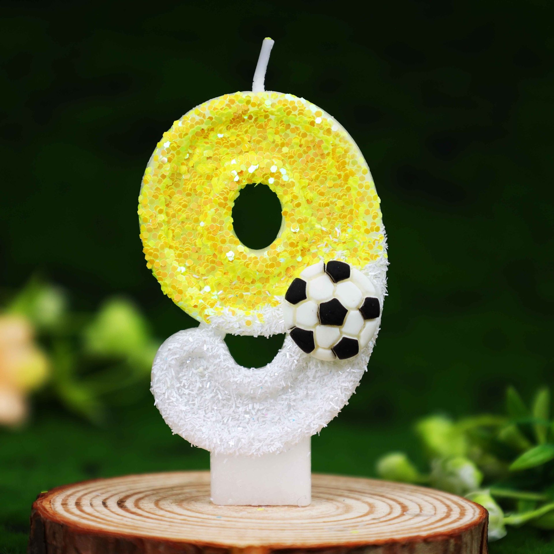 Geel-witte pailletten sport vo - Holiday Candle Set recensie en prijs